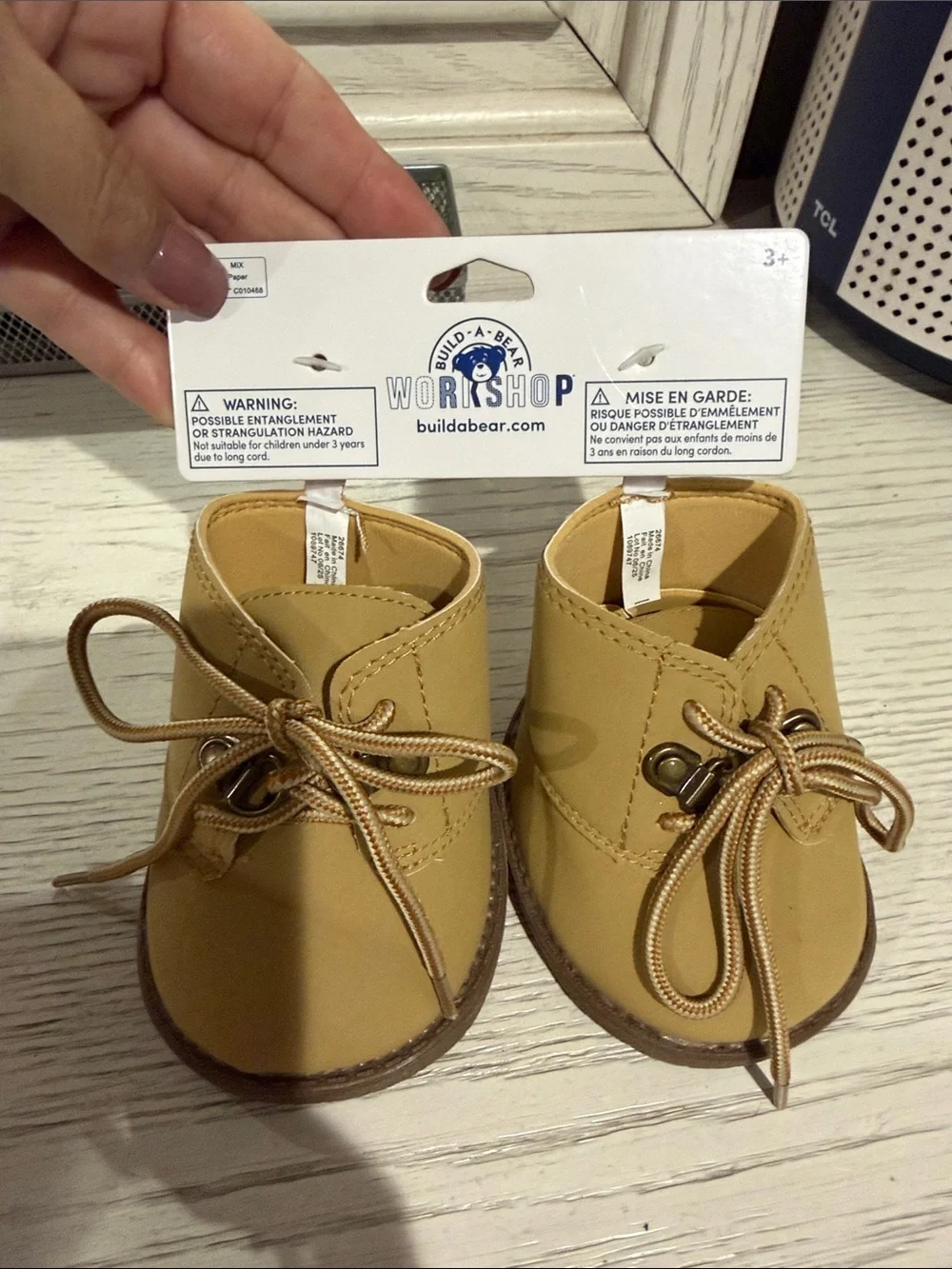 Build-A-Bear Tan Lace-Up Moccasin Booties